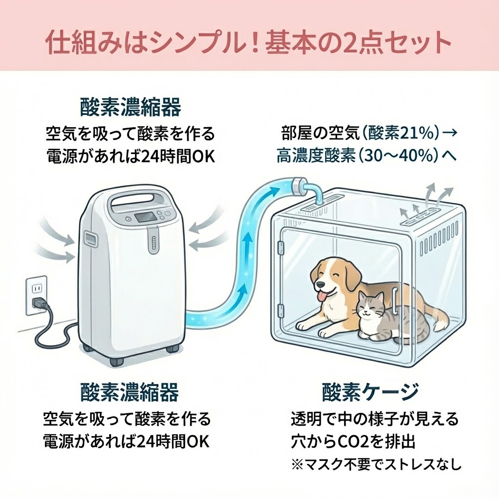 ペット用酸素室の基礎知識！在宅酸素療法の仕組みと獣医師への相談